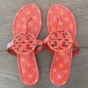 Tory Burch Geometric Orange and Pink Sandals -Size 9M